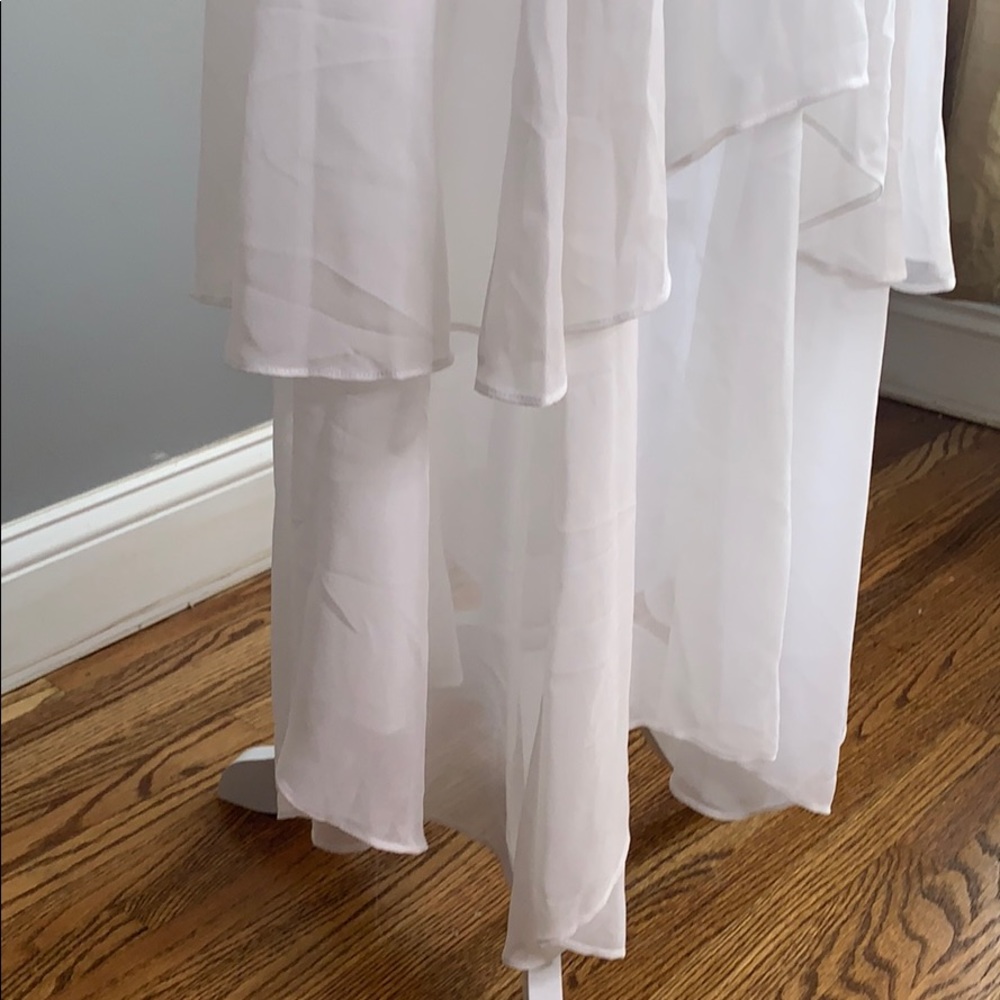 Anthropologie Sheer White Tiered Ruffle Skirt S - Picture 4 of 8